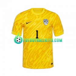 Slovenia Goalkeeper Jan Oblak 1 Home Football Shirts Yellowcolor Euro 2024 Men LS