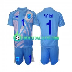 Spain Goalkeeper David Raya 1 Home Football Shirts Euro 2024 Kids LS
