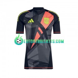 Spain Goalkeeper Home Football Shirts Blackcolor Euro 2024 Men LS