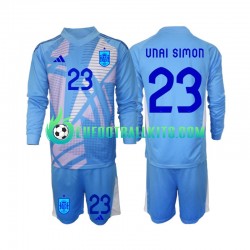 Spain Goalkeeper Unai Simon 23 Home Football Shirts Euro 2024 Kids SS