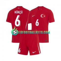 Turkey Orkun Kokcu 6 Away Football Shirts Euro 2024 Kids LS