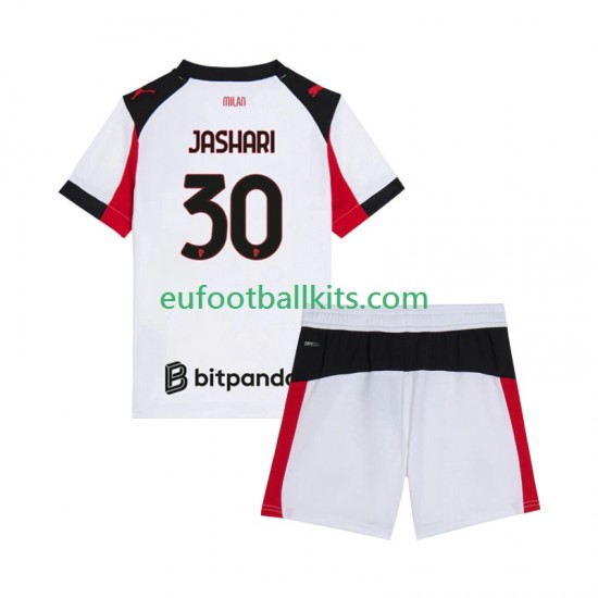 AC Milan Ardon Jashari 30 Away Football Shirts 2025-2026 Kids LS