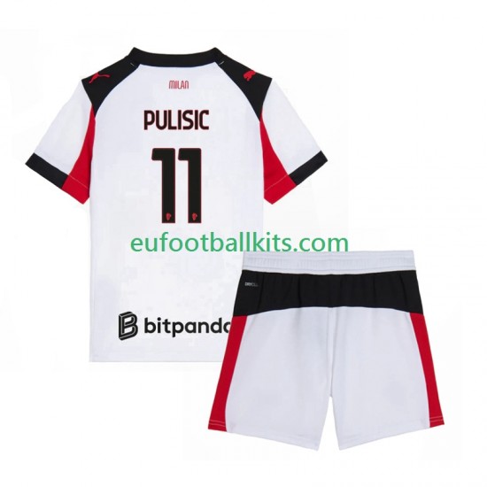 AC Milan Christian Pulisic 11 Away Football Shirts 2025-2026 Kids LS