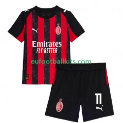 AC Milan Christian Pulisic 11 Home Football Shirts 2025-2026 Kids LS