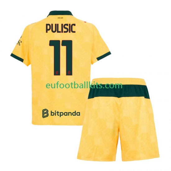 AC Milan Christian Pulisic 11 Third Football Shirts 2025-2026 Kids LS