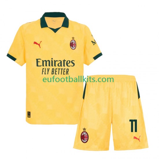 AC Milan Christian Pulisic 11 Third Football Shirts 2025-2026 Kids LS