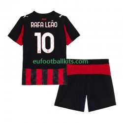 AC Milan Rafael Leao 10 Home Football Shirts 2025-2026 Kids LS