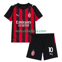AC Milan Rafael Leao 10 Home Football Shirts 2025-2026 Kids LS