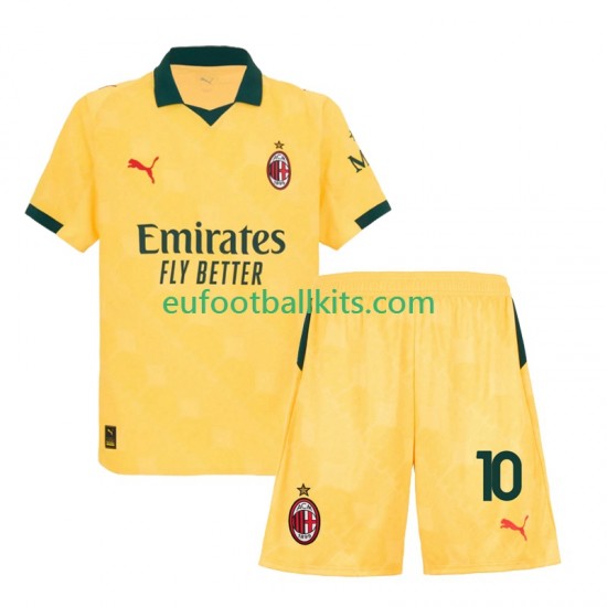 AC Milan Rafael Leao 10 Third Football Shirts 2025-2026 Kids LS