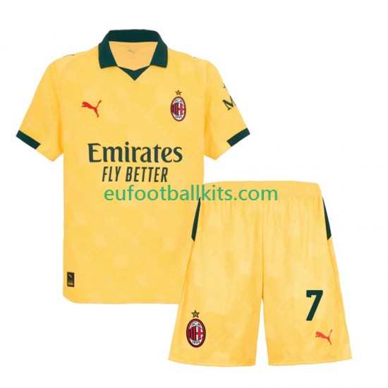 AC Milan Santiago Gimenez 7 Third Football Shirts 2025-2026 Kids LS