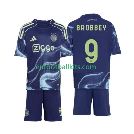 AFC Ajax Brian Brobbey 9 Away Football Shirts 2025-2026 Kids LS