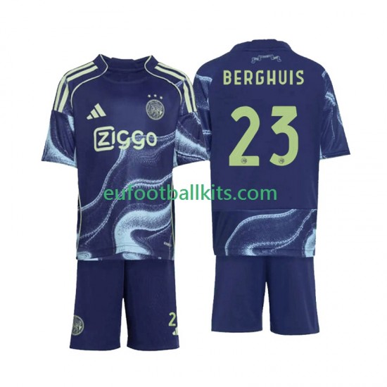 AFC Ajax Steven Berghuis 23 Away Football Shirts 2025-2026 Kids LS
