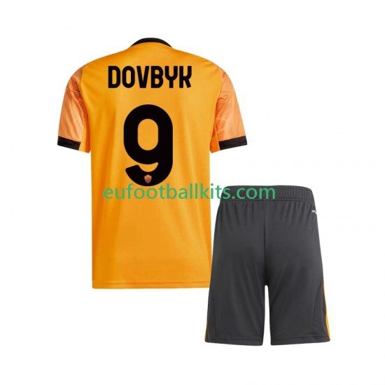 AS Roma Artem Dovbyk 9 Away Football Shirts 2025-2026 Kids LS