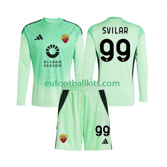 AS Roma Goalkeeper Mile Svilar 99 Fourth Away Football Shirts 2025-2026 Kids SS