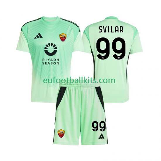 AS Roma Goalkeeper Mile Svilar 99 Fourth Away Football Shirts 2025-2026 Kids LS