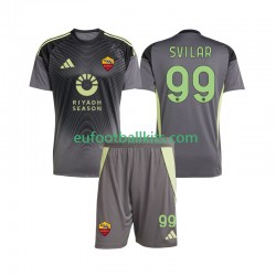 AS Roma Goalkeeper Mile Svilar 99 Home Football Shirts 2025-2026 Kids LS