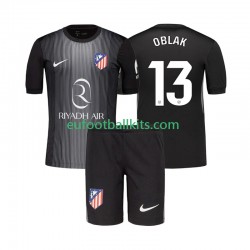 Atletico Madrid Goalkeeper Jan Oblak 13 Away Football Shirts 2025-2026 Kids LS