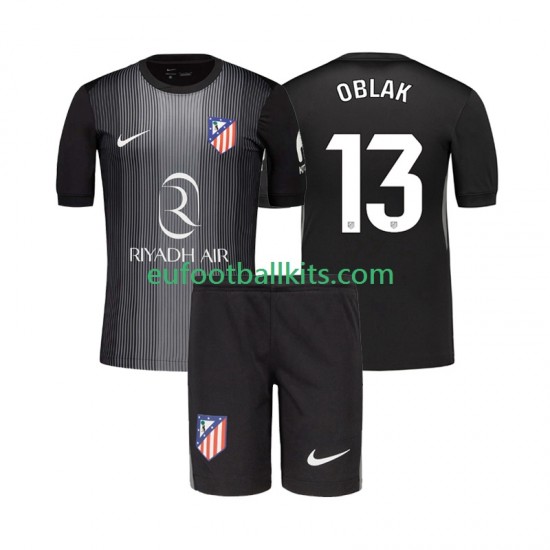 Atletico Madrid Goalkeeper Jan Oblak 13 Away Football Shirts 2025-2026 Kids LS