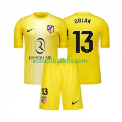 Atletico Madrid Goalkeeper Jan Oblak 13 Home Football Shirts 2025-2026 Kids LS