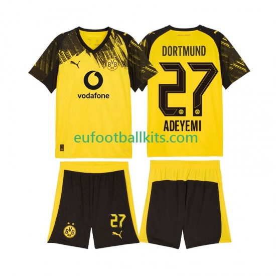 Borussia Dortmund Karim Adeyemi 27 Home Football Shirts 2025-2026 Kids LS