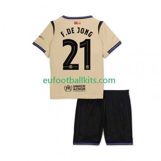 FC Barcelona Frenkie de Jong 21 Away Football Shirts UCL 2025-2026 Kids LS