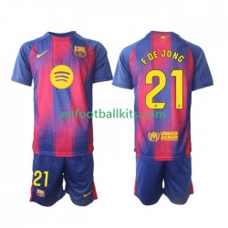FC Barcelona Frenkie de Jong 21 Home Football Shirts 2025-2026 Kids LS
