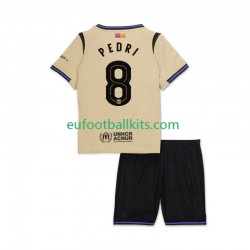 FC Barcelona Pedri 8 Away Football Shirts UCL 2025-2026 Kids LS