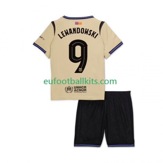 FC Barcelona Robert Lewandowski 9 Away Football Shirts UCL 2025-2026 Kids LS