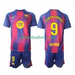 FC Barcelona Robert Lewandowski 9 Home Football Shirts 2025-2026 Kids LS