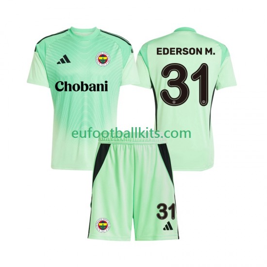 Fenerbahce Goalkeeper Ederson Moraes 31 Away Football Shirts 2025-2026 Kids LS