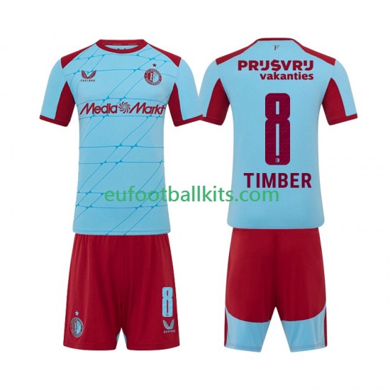 Feyenoord Rotterdam Quinten Timber 8 Third Football Shirts 2025-2026 Kids LS