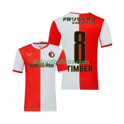 Feyenoord Rotterdam Quinten Timber 8 Home Football Shirts 2025-2026 Men LS
