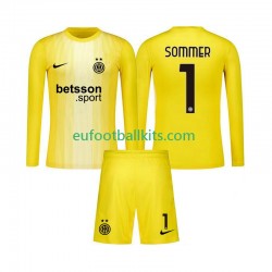 Inter Milan Goalkeeper Yann Sommer 1 Away Football Shirts 2025-2026 Kids SS