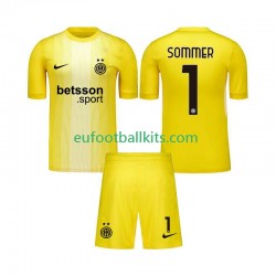 Inter Milan Goalkeeper Yann Sommer 1 Away Football Shirts 2025-2026 Kids LS