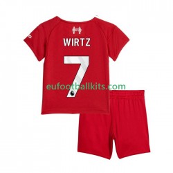 Liverpool Florian Wirtz 7 Home Football Shirts 2025-2026 Kids LS