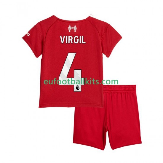 Liverpool Virgil van Dijk 4 Home Football Shirts 2025-2026 Kids LS