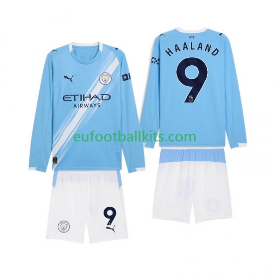 Manchester City Erling Haaland 9 Home Football Shirts 2025-2026 Kids SS
