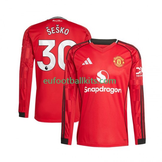 Manchester United Benjamin Sesko 30 Home Football Shirts 2025-2026 Men SS