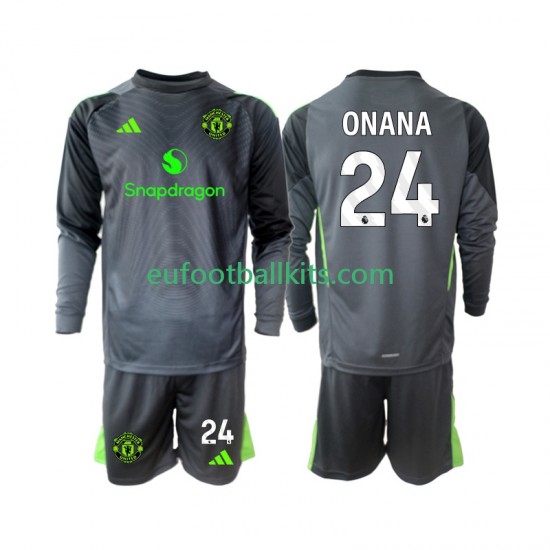 Manchester United Goalkeeper Andre Onana 24 Away Football Shirts 2025-2026 Kids SS