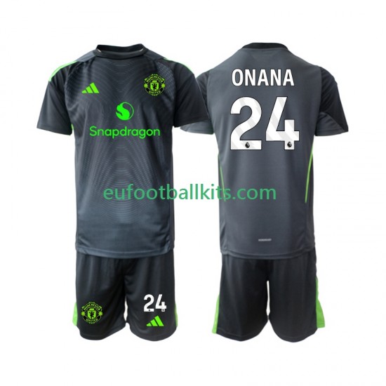 Manchester United Goalkeeper Andre Onana 24 Away Football Shirts 2025-2026 Kids LS