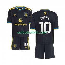Manchester United Matheus Cunha 10 Third Football Shirts 2025-2026 Kids LS
