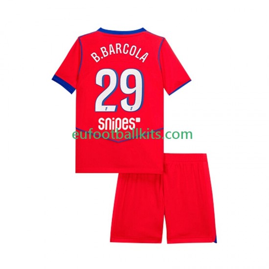 Paris Saint Germain Bradley Barcola 29 Third Football Shirts 2025-2026 Kids LS