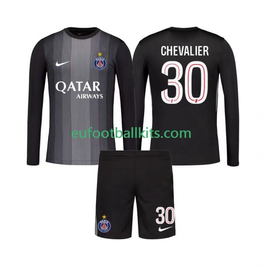 Paris Saint Germain Goalkeeper Lucas Chevalier 30 Home Football Shirts 2025-2026 Kids SS