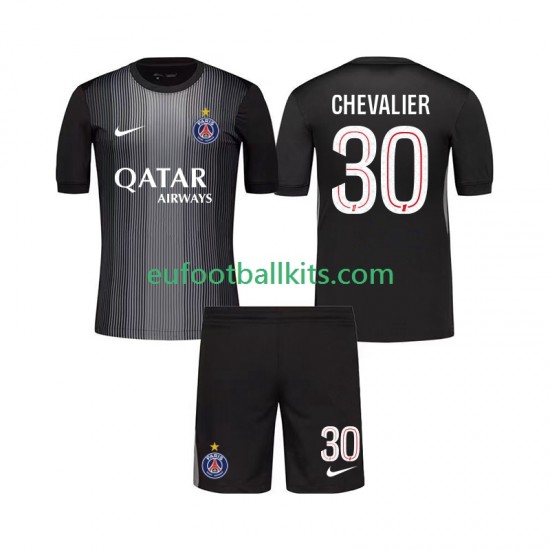 Paris Saint Germain Goalkeeper Lucas Chevalier 30 Home Football Shirts 2025-2026 Kids LS