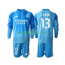 Real Madrid Goalkeeper Andriy Lunin 13 Home Football Shirts 2025-2026 Kids SS