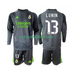 Real Madrid Goalkeeper Andriy Lunin 13 Third Football Shirts 2025-2026 Kids SS