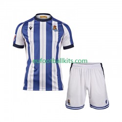 Real Sociedad Home Football Shirts 2025-2026 Kids LS