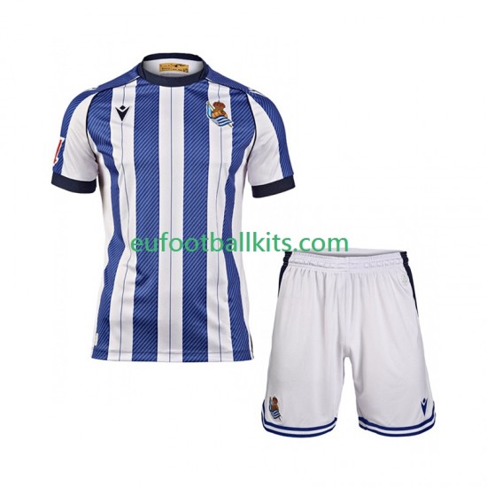 Real Sociedad Home Football Shirts 2025-2026 Kids LS