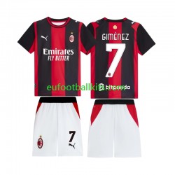 AC Milan Gimenez 7 Home Football Shirts 2026-2027 Kids LS
