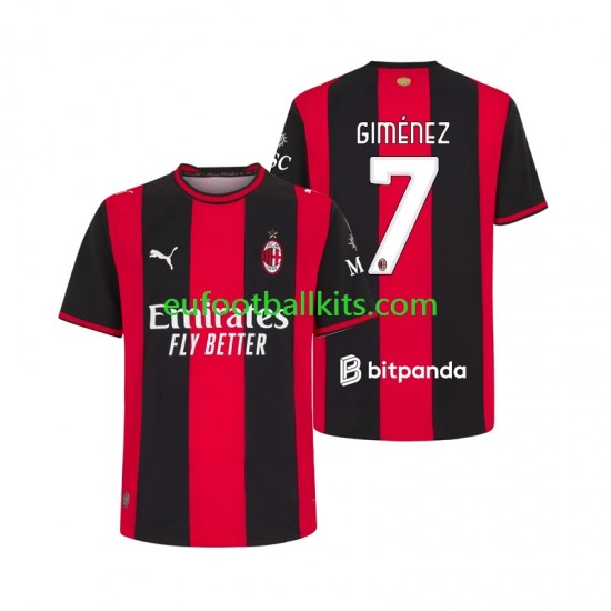 AC Milan Gimenez 7 Home Football Shirts 2026-2027 Men LS